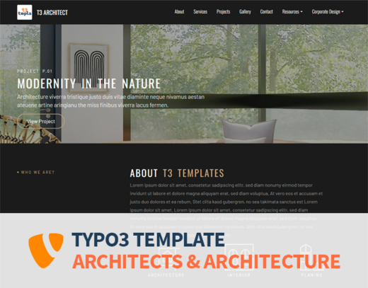TYPO3 Template for Architects: T3 Template Architectura